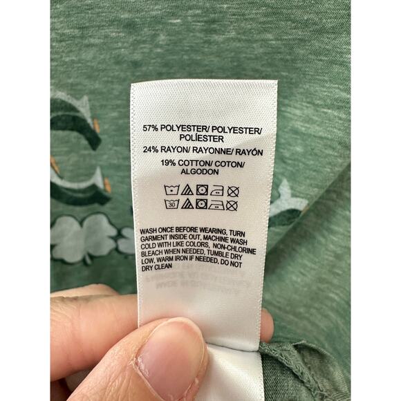 🆕 LUCKY BRAND | Green Logo Clover Shamrock Graphic Soft Short Sleeve Tee | XL - Picture 7 of 7